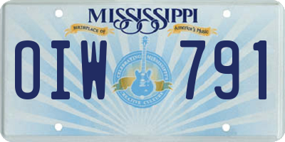 MS license plate OIW791