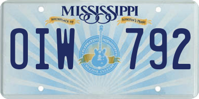 MS license plate OIW792