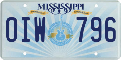 MS license plate OIW796