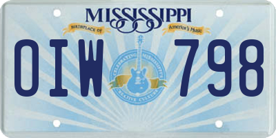 MS license plate OIW798