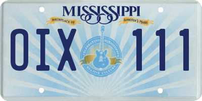 MS license plate OIX111