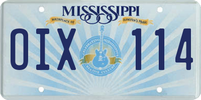MS license plate OIX114