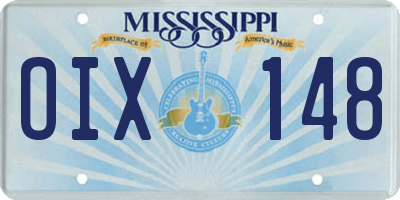 MS license plate OIX148