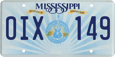 MS license plate OIX149