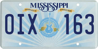 MS license plate OIX163
