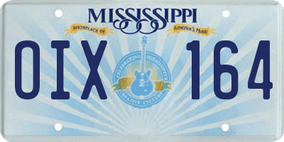 MS license plate OIX164