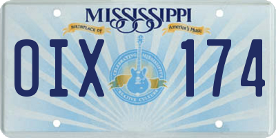 MS license plate OIX174