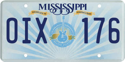 MS license plate OIX176