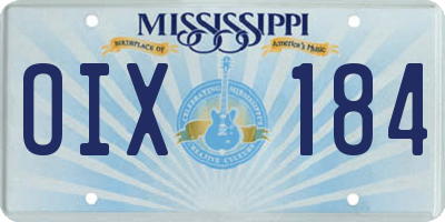 MS license plate OIX184