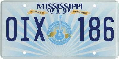 MS license plate OIX186