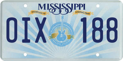 MS license plate OIX188