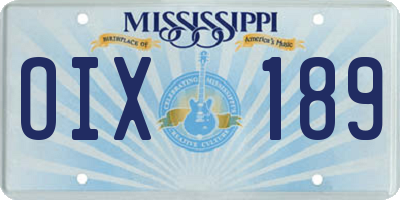 MS license plate OIX189