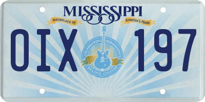 MS license plate OIX197