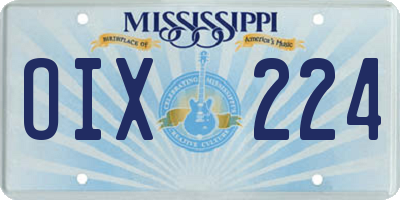 MS license plate OIX224