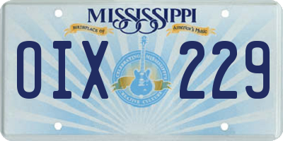 MS license plate OIX229
