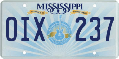 MS license plate OIX237