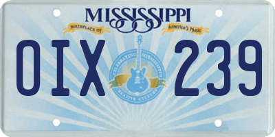 MS license plate OIX239
