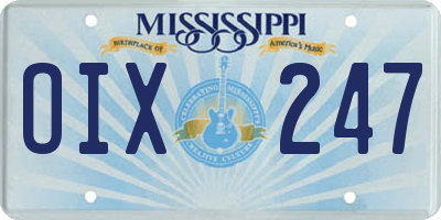 MS license plate OIX247