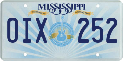 MS license plate OIX252