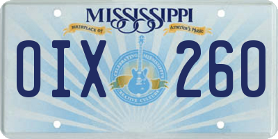 MS license plate OIX260