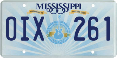 MS license plate OIX261