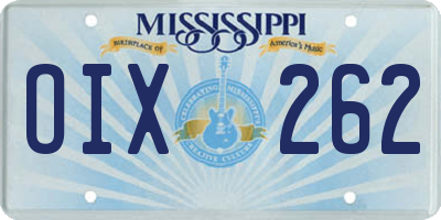MS license plate OIX262