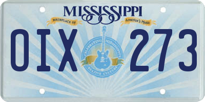 MS license plate OIX273