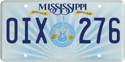 MS license plate OIX276