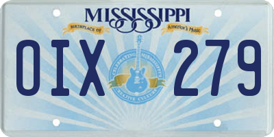 MS license plate OIX279