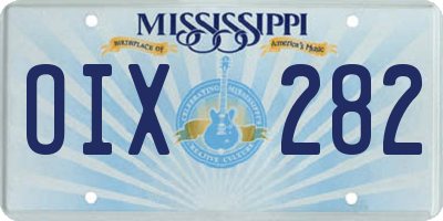 MS license plate OIX282
