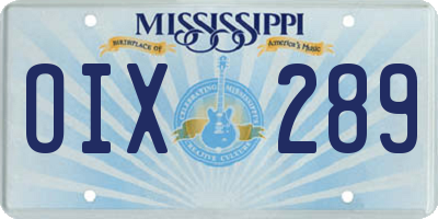 MS license plate OIX289
