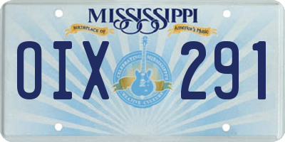 MS license plate OIX291