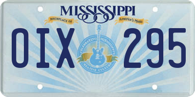 MS license plate OIX295