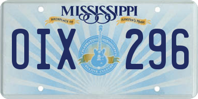 MS license plate OIX296