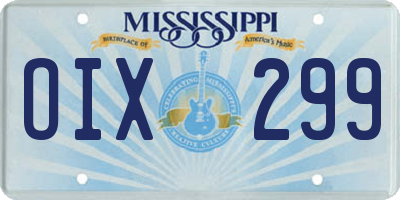 MS license plate OIX299