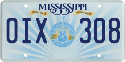 MS license plate OIX308