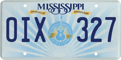 MS license plate OIX327