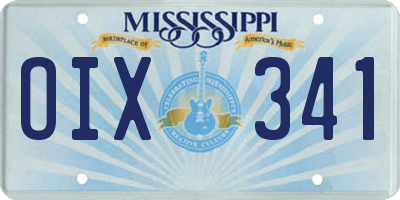 MS license plate OIX341