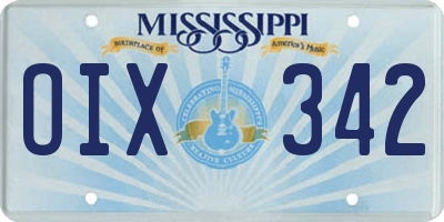 MS license plate OIX342