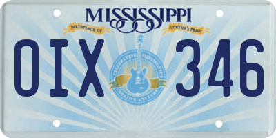 MS license plate OIX346