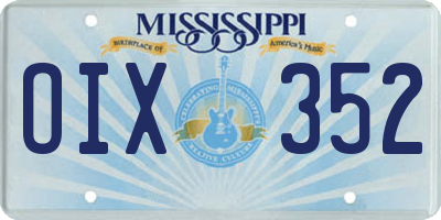 MS license plate OIX352