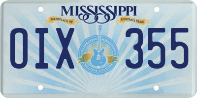 MS license plate OIX355
