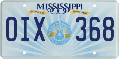MS license plate OIX368