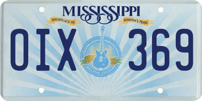 MS license plate OIX369