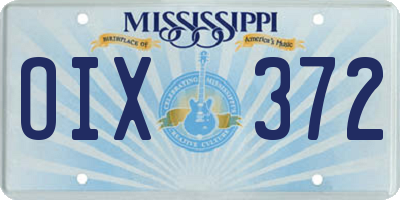 MS license plate OIX372