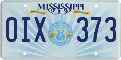 MS license plate OIX373