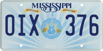 MS license plate OIX376