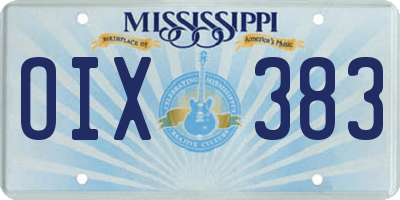 MS license plate OIX383