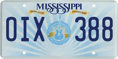 MS license plate OIX388