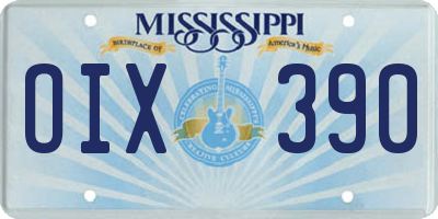 MS license plate OIX390